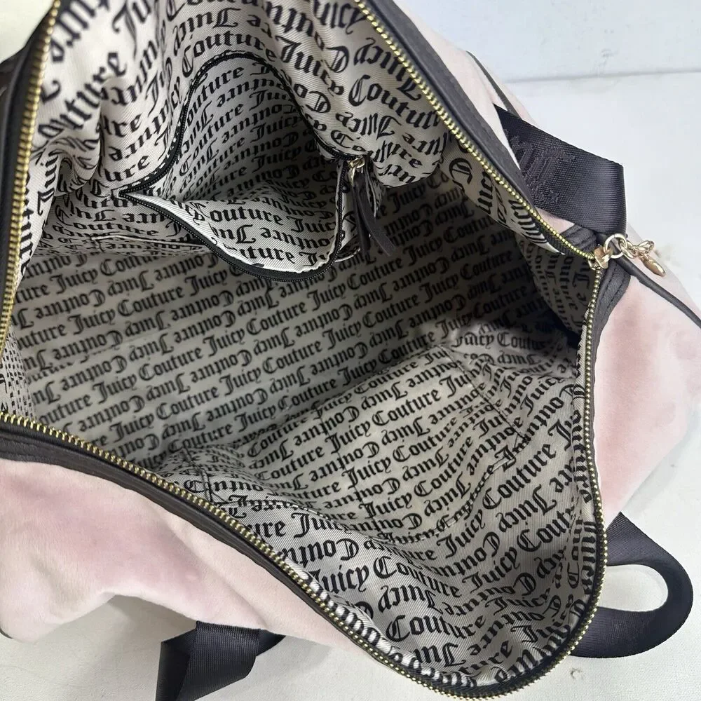 Juicy Couture pink and brown travel bag